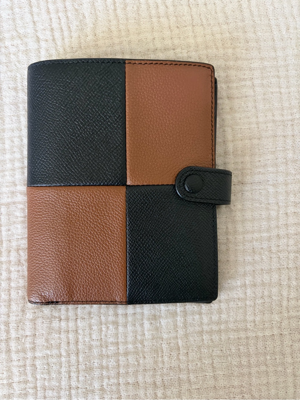 Hyer Goods Two-Tone Black and Brown Leather Card Wallet